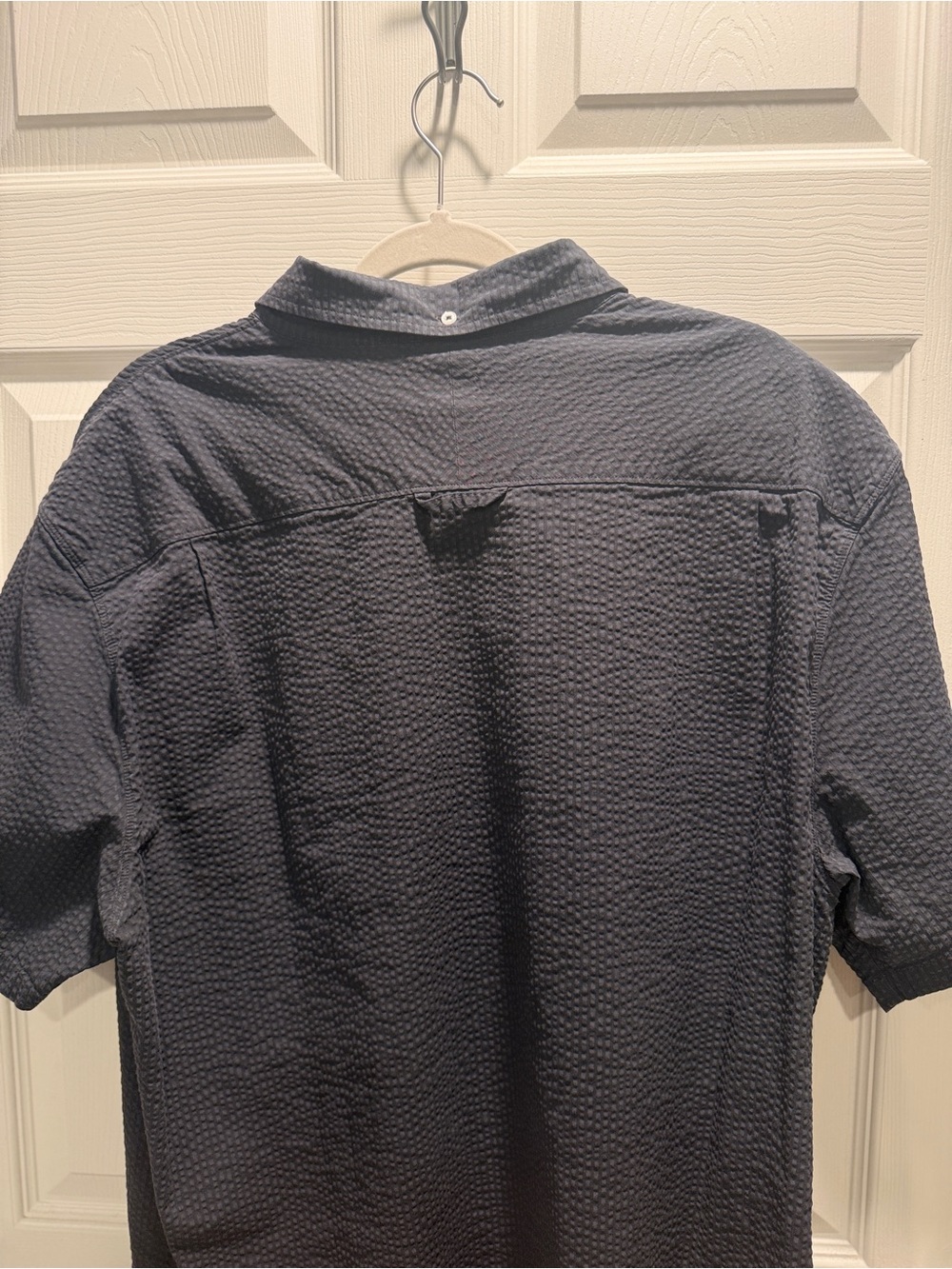 Nike Men’s XL Textured Short Sleeve Button Down Shirt Gray Charcoal Woven Casual - Picture 9 of 13